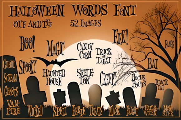 Halloween Words Font: Spooky Display Typography for Web Design