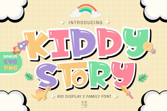 Kiddy Story Font: Groovy Display Type for Makers